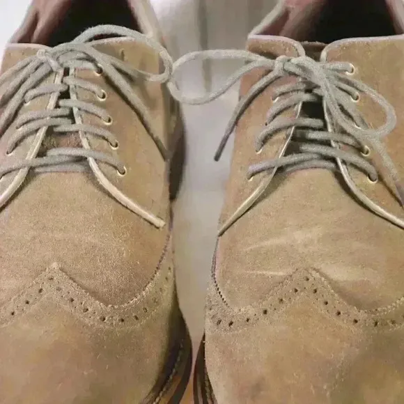 Cole Haan Men's suede ft c11868 size 11 shoe tan wingtip oxford