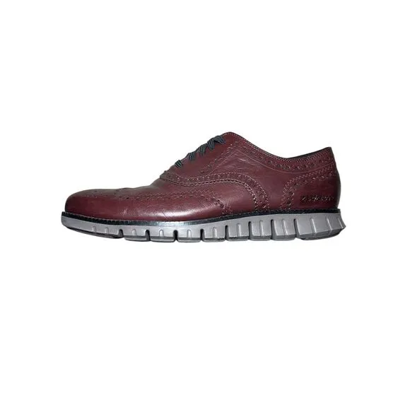 Cole Haan Men's Zerogrand Wingtip Oxford Shoes Burgundy 12 Size 9.5M