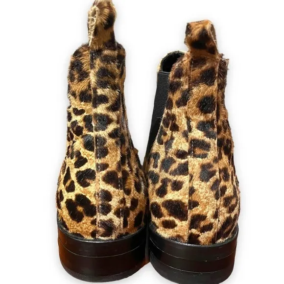 Cole Haan NEW Gia Calf Hair Leopard Print Low-Heel Slip-On Ankle Bootie Size 6.5