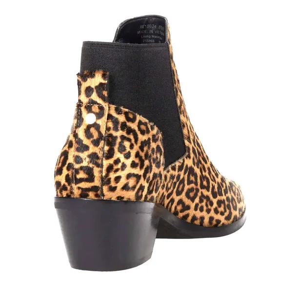 Cole Haan NEW Gia Calf Hair Leopard Print Low-Heel Slip-On Ankle Bootie Size 6.5