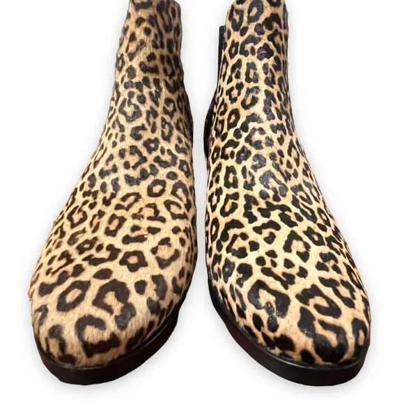 Cole Haan NEW Gia Calf Hair Leopard Print Low-Heel Slip-On Ankle Bootie Size 6.5