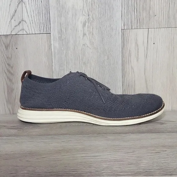Cole Haan Original Grand Grey Fabric Leather Lace Up Oxford Shoes Mens 9.5