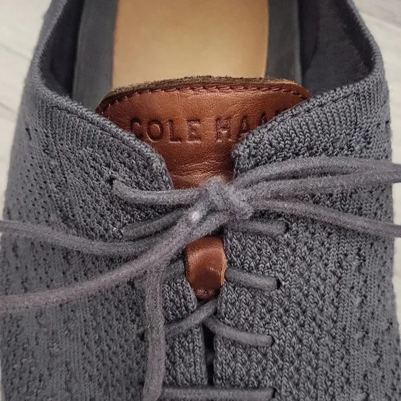 Cole Haan Original Grand Grey Fabric Leather Lace Up Oxford Shoes Mens 9.5