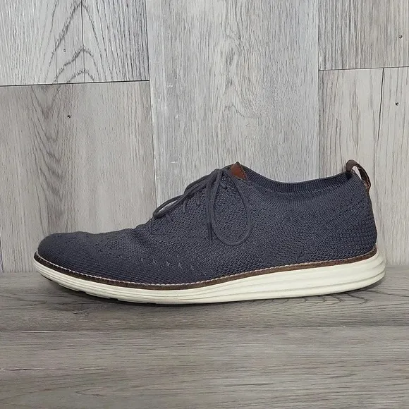 Cole Haan Original Grand Grey Fabric Leather Lace Up Oxford Shoes Mens 9.5