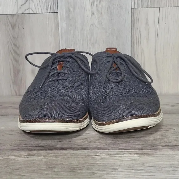 Cole Haan Original Grand Grey Fabric Leather Lace Up Oxford Shoes Mens 9.5