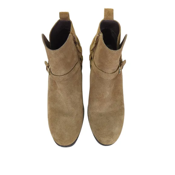 Cole Haan Pearlie Suede Booties W07900 Camel Brown Ankle Boots Women's 8B