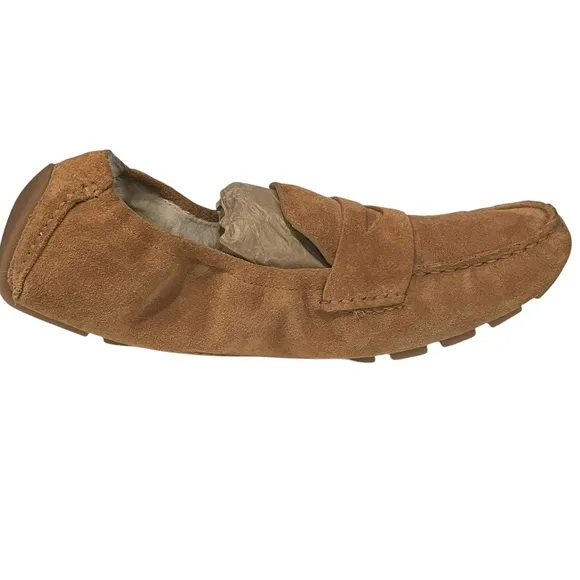 Cole Haan Tan Suede fur lined Drivers Moccasins Slippers style D40911
