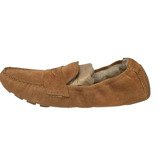 Cole Haan Tan Suede fur lined Drivers Moccasins Slippers style D40911