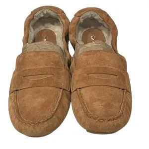 Cole Haan Tan Suede fur lined Drivers Moccasins Slippers style D40911