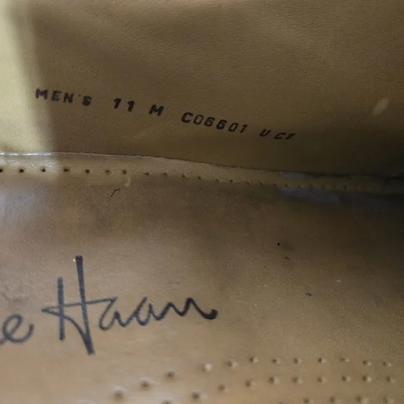 COLE HAAN Williams Formal Black Leather Cap Oxford Dress Shoes Men's Size 11M.