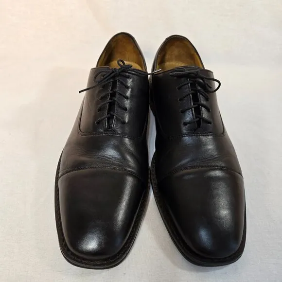 COLE HAAN Williams Formal Black Leather Cap Oxford Dress Shoes Men's Size 11M.