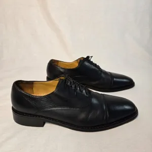 COLE HAAN Williams Formal Black Leather Cap Oxford Dress Shoes Men's Size 11M.