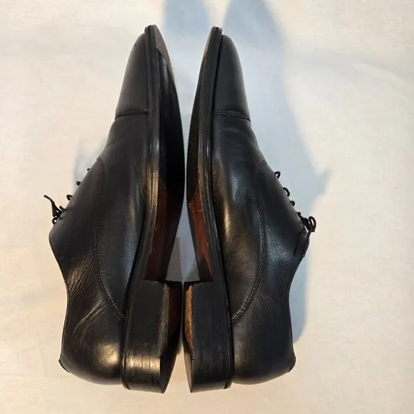COLE HAAN Williams Formal Black Leather Cap Oxford Dress Shoes Men's Size 11M.