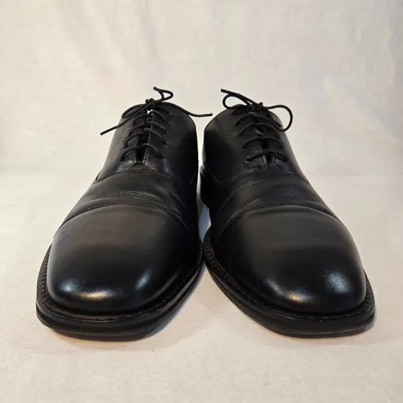 COLE HAAN Williams Formal Black Leather Cap Oxford Dress Shoes Men's Size 11M.