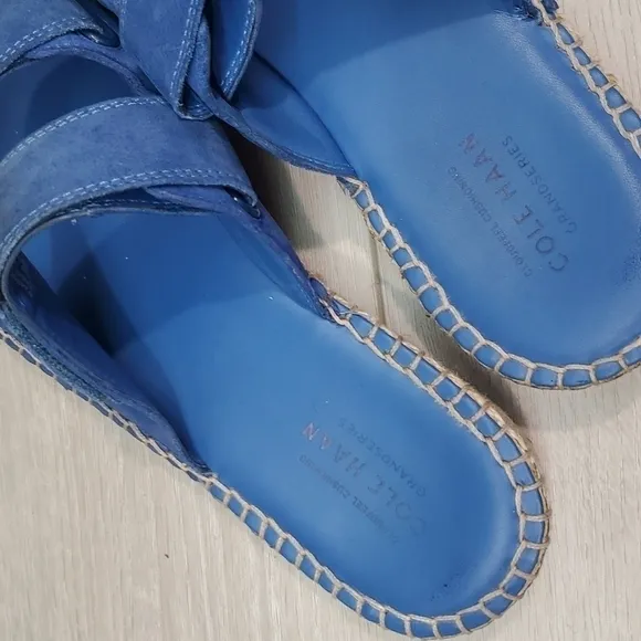 Cole Haan Womens Leather Hook&amp;loop Outdoor Espadrille Platform Sandal shoes 8.5
