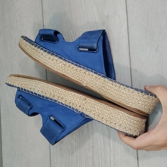 Cole Haan Womens Leather Hook&amp;loop Outdoor Espadrille Platform Sandal shoes 8.5