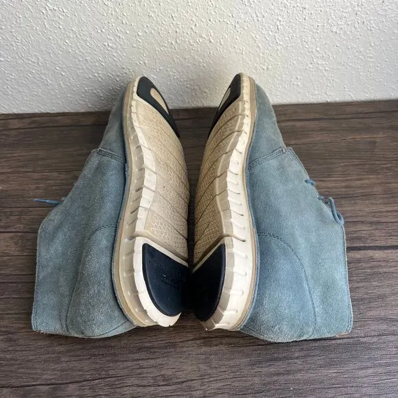 Cole‎ Haan Zerogrand Chukka Ankle Boots Suede Cyan Blue Mens Size 11.5 C22341