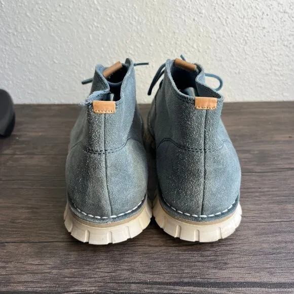 Cole‎ Haan Zerogrand Chukka Ankle Boots Suede Cyan Blue Mens Size 11.5 C22341