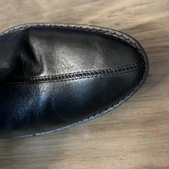 COLIN STUART BLACK LEATHER ANKLE BOOTS 7.5