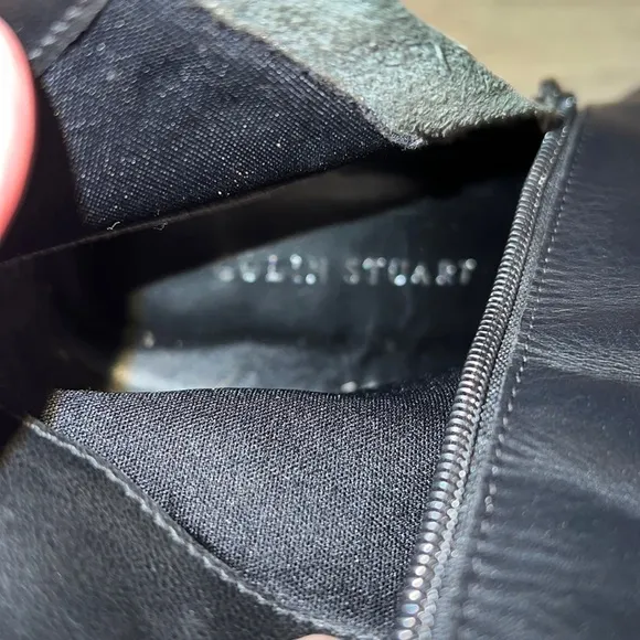 COLIN STUART BLACK LEATHER ANKLE BOOTS 7.5