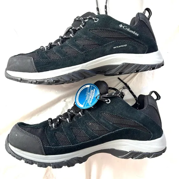 Columbia Men's Crestwood Waterproof Black hiking Shoes SZ 10 NWT