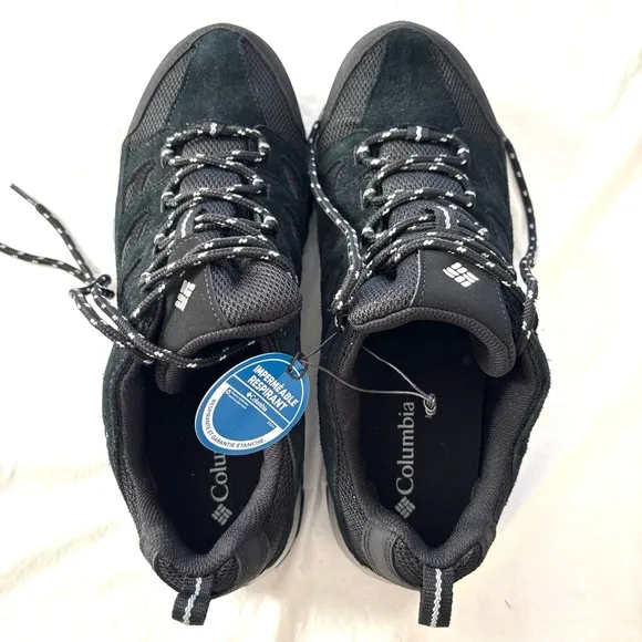 Columbia Men's Crestwood Waterproof Black hiking Shoes SZ 10 NWT