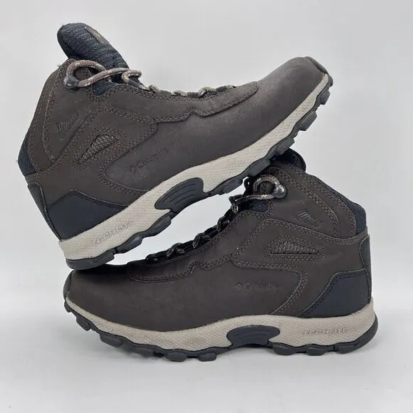 Columbia Newton Ridge Trail Boots YY5312-231 Hiking Brown Leather Boys Size 6