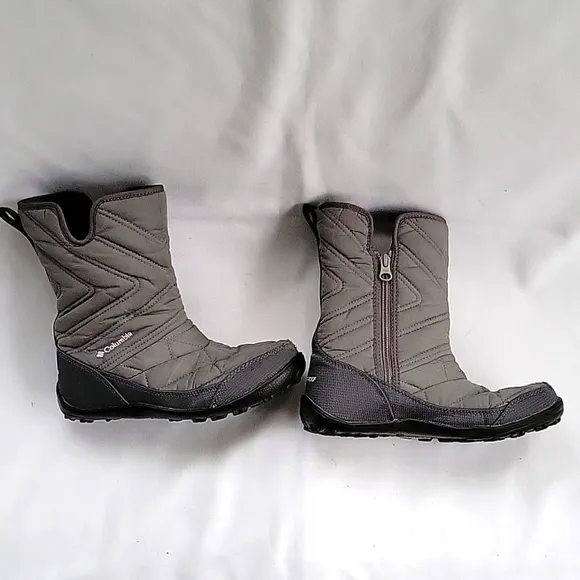 Columbia Winter Snow Waterproof Grey Boots w/ Omni-heat &amp; Omni-grip - Unisex 4Y