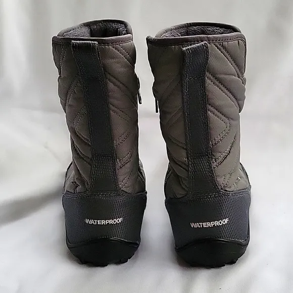 Columbia Winter Snow Waterproof Grey Boots w/ Omni-heat &amp; Omni-grip - Unisex 4Y