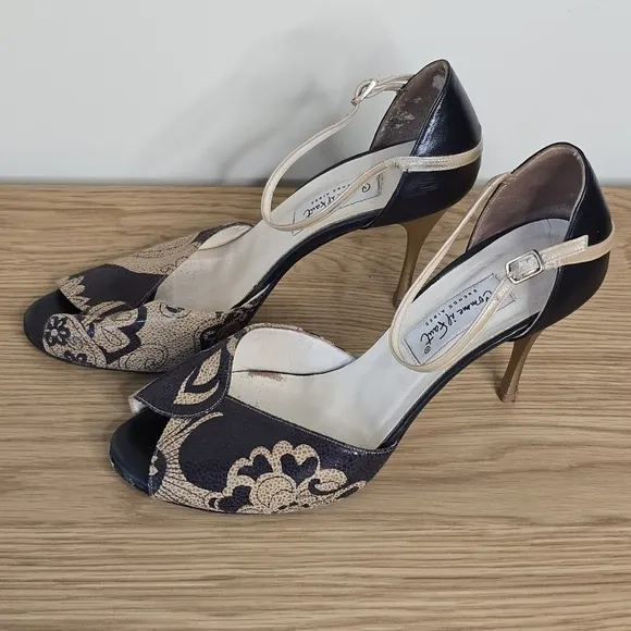Comme il Faut Women’s Black Tan Leather Argentine Tango Dance Heels Size 11