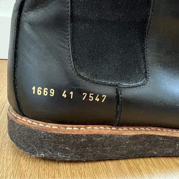 Common Projects Leather Men's Chelsea Ankle Boots Black 41