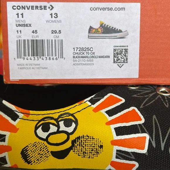 Converse 172825CCHUCK TAYLOR 70 OXBLACK/AMARILLO/BOLD MANDARINMen’s sneakers