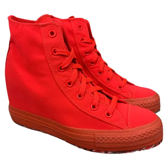 Converse 2013 CTAS Platform Plus Hidden Wedge Bold Pink Canvas Sneaker Womens 10