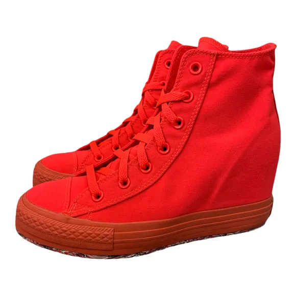 Converse 2013 CTAS Platform Plus Hidden Wedge Bold Pink Canvas Sneaker Womens 10