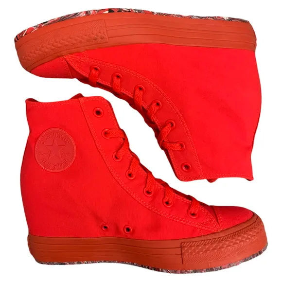 Converse 2013 CTAS Platform Plus Hidden Wedge Bold Pink Canvas Sneaker Womens 10