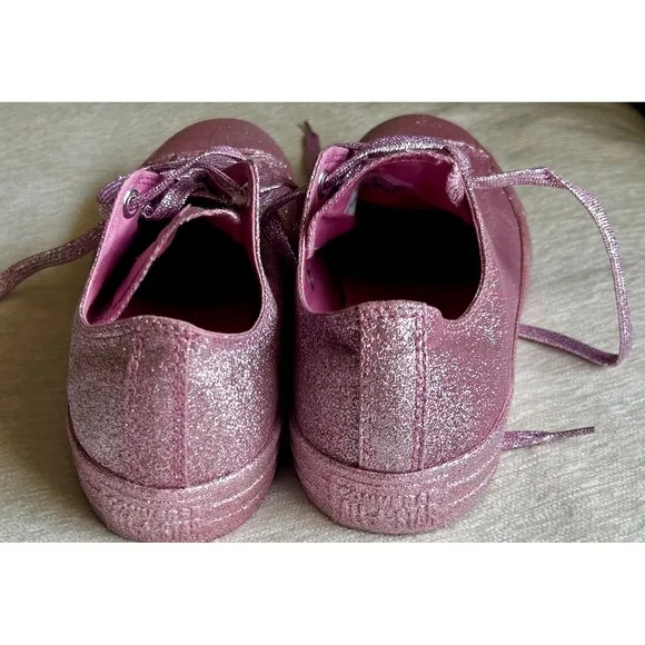 Converse All Star Glitter Sneakers Sparkly Shoes Casual Pink Sneakers Size 11