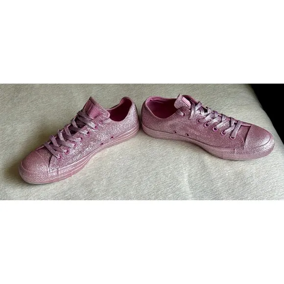 Converse All Star Glitter Sneakers Sparkly Shoes Casual Pink Sneakers Size 11