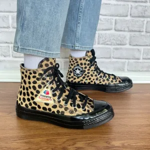 ❤️❤️❤️Converse Chuck 70 Hi Pony Hair Leather 7 Women Shoes Leopard Print A12705C
