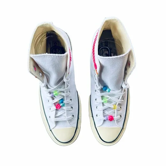 🤩Converse Chuck 70 High Top Shoes Sz 9.5 Women shoes Canvas White Pink A06845C