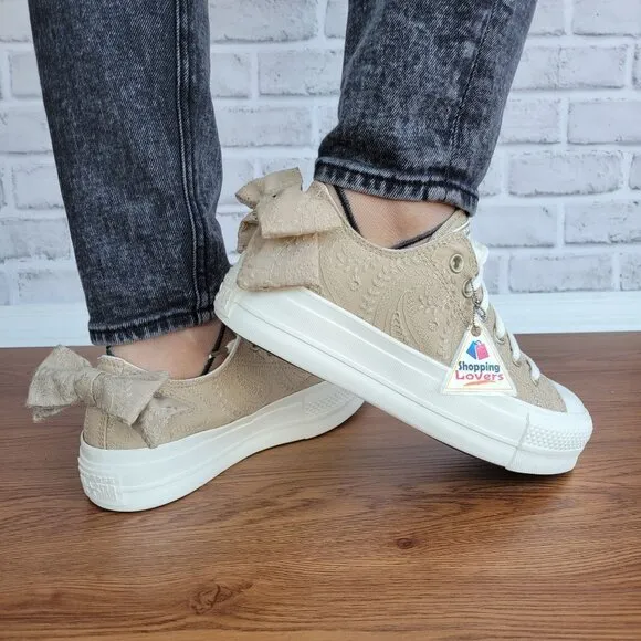 ⭐Converse Chuck Taylor All Star Lift Bow Womens Shoes Sz 10 Embroidered A10246C