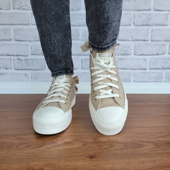 ⭐Converse Chuck Taylor All Star Lift Bow Womens Shoes Sz 10 Embroidered A10246C