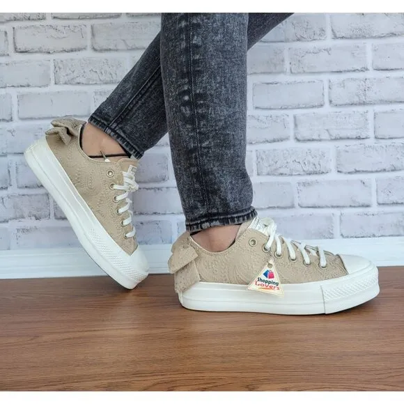 ⭐Converse Chuck Taylor All Star Lift Bow Womens Shoes Sz 10 Embroidered A10246C