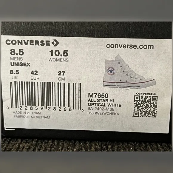 Converse Chuck Taylor White Hi Top Shoes Men -Size 8.5