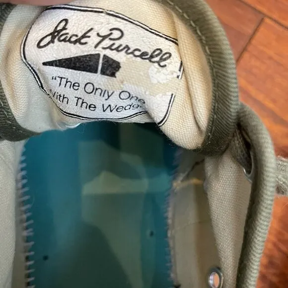 Converse Jack Purcell Womens Sz 8 Play Bold Low Top Olive Green Shoes 164105C