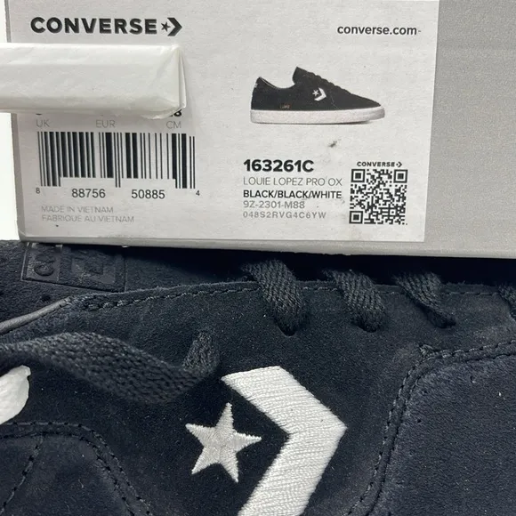 Converse Men's Black Sneakers 163261CLOUIE LOPEZ PRO OX BLACK/BLACK/WHITE