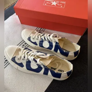 Converse Mens White and Blue Sneakers