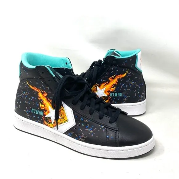 Converse Pro Leather Basketball High NBA Jam Shoes Black Men's Sneakers 171313C