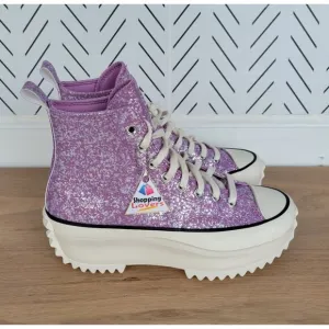 ⭐Converse Run Star Hike Hi Mens Shoes Sz 5.5 Purple Glitter Platform A10096C New