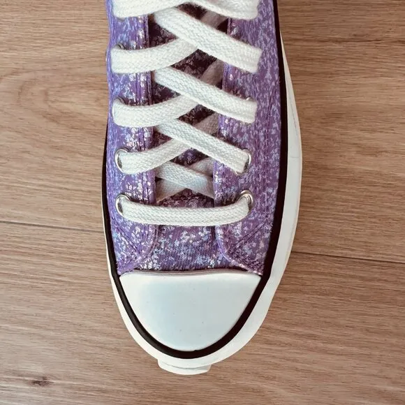 ⭐Converse Run Star Hike Hi Mens Shoes Sz 5.5 Purple Glitter Platform A10096C New