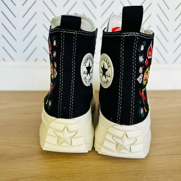 ⭐Converse Run Star Hike Hi Platform Sz 9.5 Mens Shoes Floral Embroidery A02192C⭐